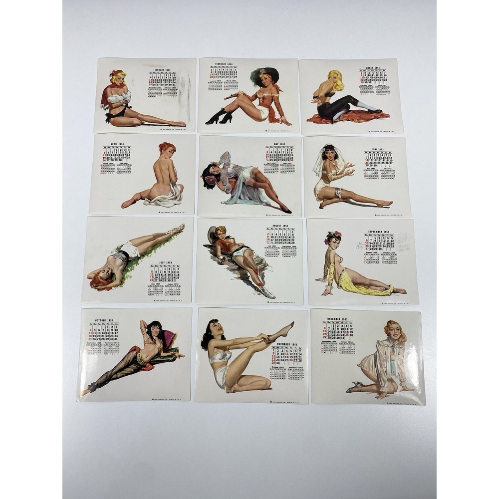 1953 Esquire Magazine Desktop Pinup‎ Calendar Holder ~ 12 Months